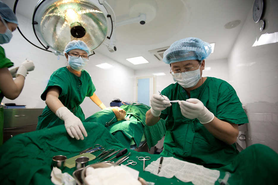 Cosmetic surgery in progress in Louhu District, Shenzhen, China