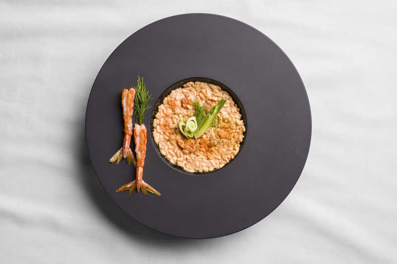 Risotto with prawn.