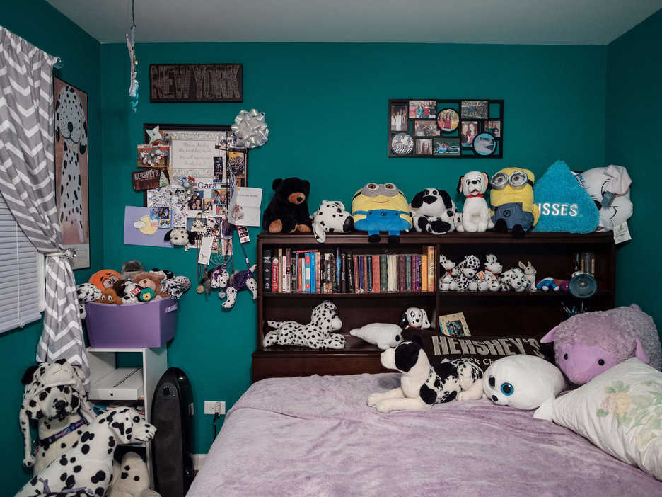 A room in Jonathan Castillo's temporary residence in Downers Grove Illinois